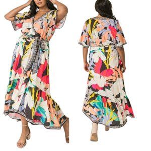 Dress Summer Print Hi-Low Midi Dress XXL